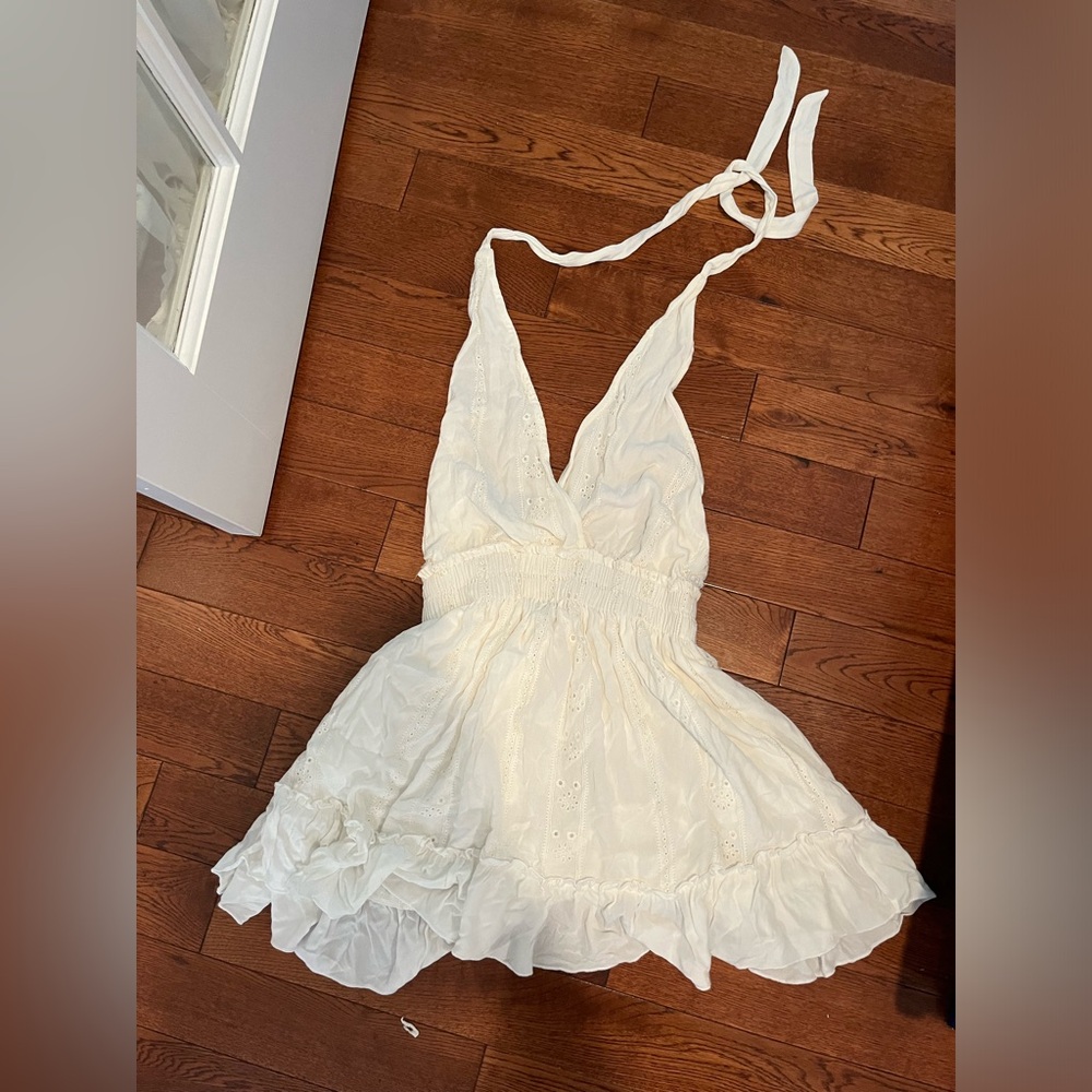 White Halter Dress